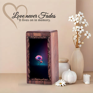 Minimal Gradient Flower Theme Funeral For Man – Wooden Keepshake For Burial