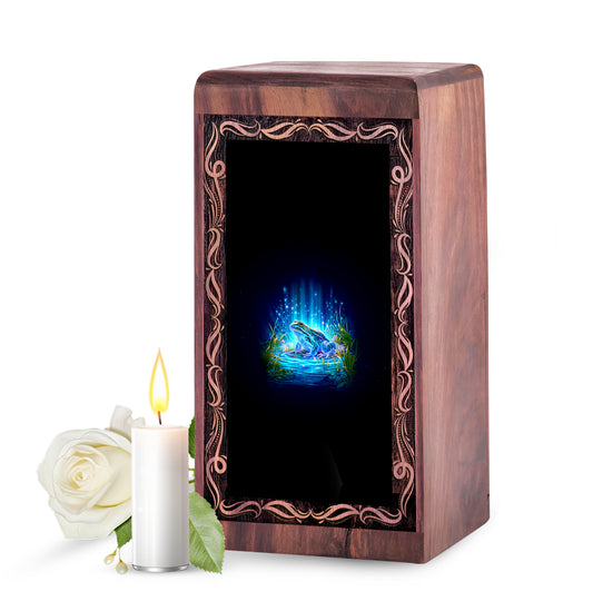 Fantasy Glow Frog Theme Cremation Urn Box - Funeral creamtion Urn For Human Ashes