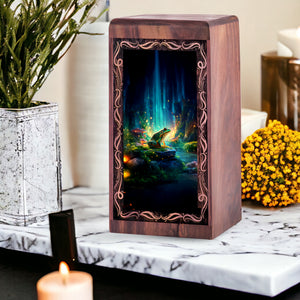 Mystic Waterfall Frog Theme Cremation Urn Box - Funeral For Human Ashes Adult Male