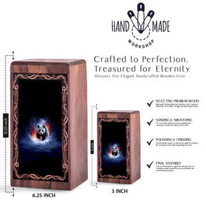 Panda Memorial Urn For Ashes – Handmade Rosewood Cremation Urn For Ashes