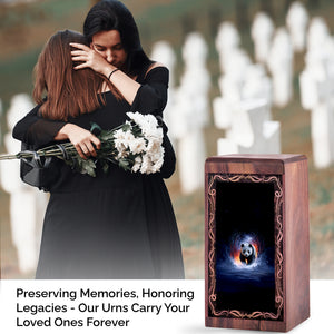 Panda Memorial Urn For Ashes – Handmade Rosewood Cremation Urn For Ashes