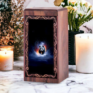 Panda Memorial Urn For Ashes – Handmade Rosewood Cremation Urn For Ashes
