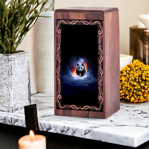 Panda Memorial Urn For Ashes – Handmade Rosewood Cremation Urn For Ashes