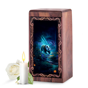 Soul Forest Panda Journey Theme Urn - Wooden Urns For Human Ashes Adult