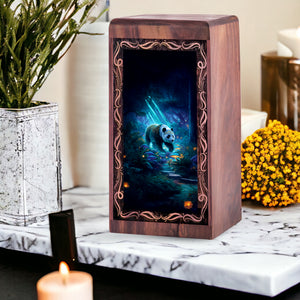 Soul Forest Panda Journey Theme Urn - Wooden Urns For Human Ashes Adult