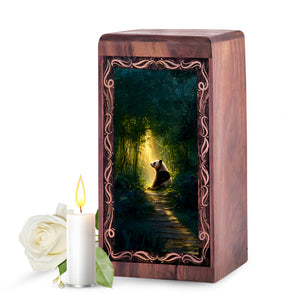 Golden Forest Panda Theme Funeral Urn - Handmade Cremation Urn For Mom & Dad
