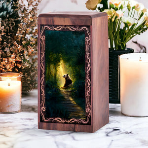 Golden Forest Panda Theme Funeral Urn - Handmade Cremation Urn For Mom & Dad