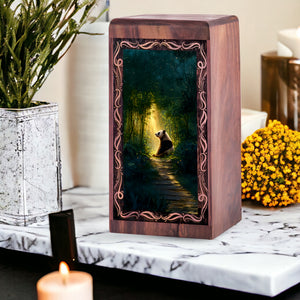 Golden Forest Panda Theme Funeral Urn - Handmade Cremation Urn For Mom & Dad