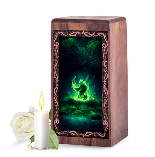 Panda Cremation Urn For Ashes - Decorative Wooden Box For Ashes
