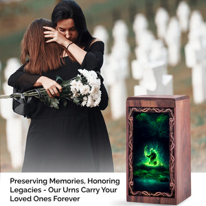 Panda Cremation Urn For Ashes - Decorative Wooden Box For Ashes