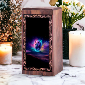 Panda Mystic Rainbow Theme Urn – Keepshake Rosewood Box For Adult Female