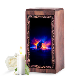 Panda Flame Reflection Theme Handmade Urn – Memorial Cremation Urn For Burial