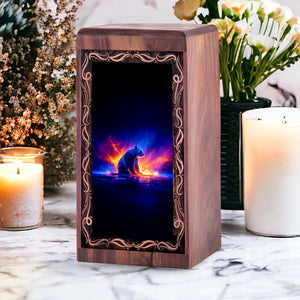Panda Flame Reflection Theme Handmade Urn – Memorial Cremation Urn For Burial