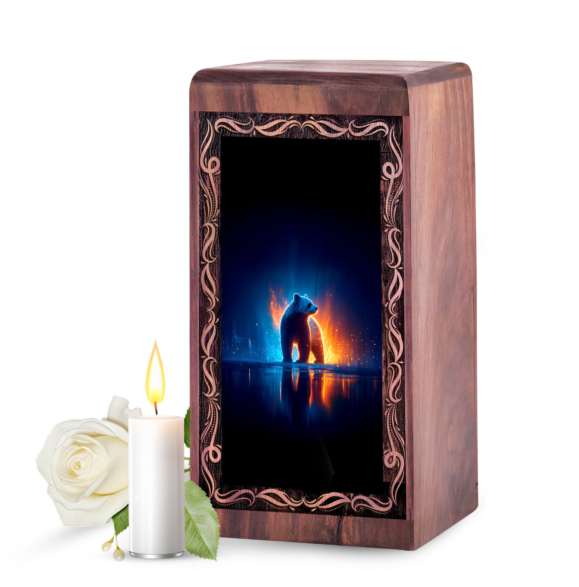 Spirit Bear Cremation Urn – Night Glow Theme Cremation Urn For Burial