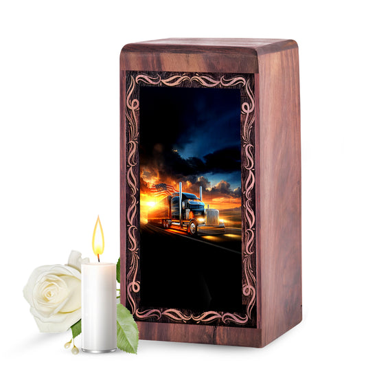 American Truck Theme Urn For Ashes - Memorial Cremation Urn For Adults Female