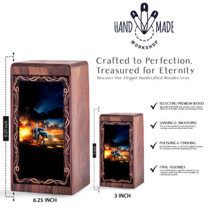American Truck Theme Urn For Ashes - Memorial Cremation Urn For Adults Female