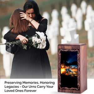 American Truck Theme Urn For Ashes - Memorial Cremation Urn For Adults Female