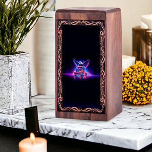 Patriotic Eagle Truck Theme Urn For Ashes - Memorial Wooden Urns For Human Ashes