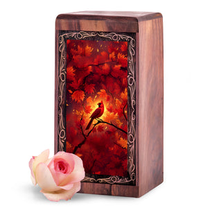 Autumn Leaves Theme Urn For Ashes - Funeral Boxes For Human Adults Ashes