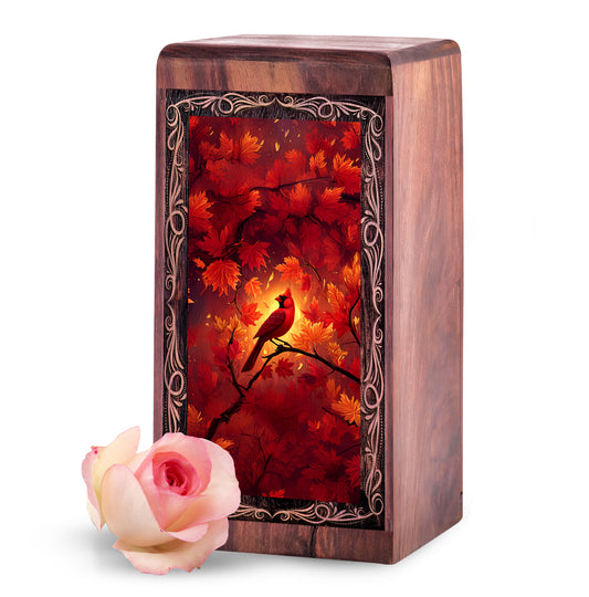 Autumn Leaves Theme Urn For Ashes - Funeral Boxes For Human Adults Ashes