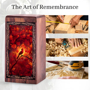 Autumn Leaves Theme Urn For Ashes - Funeral Boxes For Human Adults Ashes
