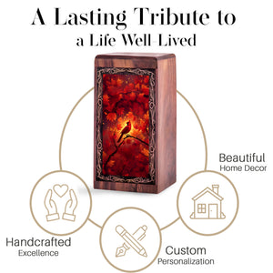 Autumn Leaves Theme Urn For Ashes - Funeral Boxes For Human Adults Ashes