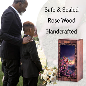Cherry Blossom Cardinal Memorial Urn - Handmade Memorial Urn For Ashes Adult Male