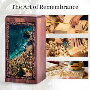 Beachside Shell Cremation Urn - Ocean Theme Memorial Urn For Mom & Dad