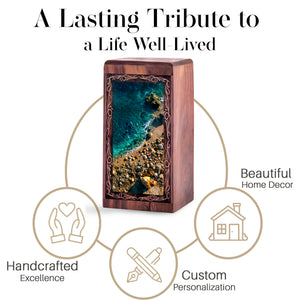 Beachside Shell Cremation Urn - Ocean Theme Memorial Urn For Mom & Dad