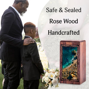 Beachside Shell Cremation Urn - Ocean Theme Memorial Urn For Mom & Dad