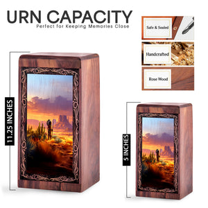 Native Warrior Box For Ashes – Tribal Desert Theme Cremation Urn For Adults Male