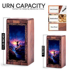 Canyon Wooden keepshake For Ashes - Spiritual Native Canyon Sunrise Theme Urn