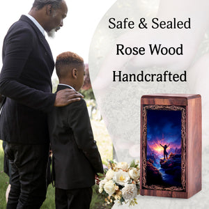 Canyon Wooden keepshake For Ashes - Spiritual Native Canyon Sunrise Theme Urn