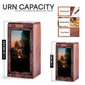 Rosewood Campfire Urn For Cremation – Native Campfire Ritual Theme Furneral For Mom