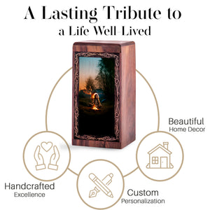 Rosewood Campfire Urn For Cremation – Native Campfire Ritual Theme Furneral For Mom