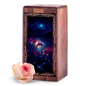 Dolphin Memorial Urn for Human Ashes - Underwater Forest Urn Box