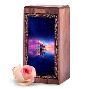 Galaxy Drum Funeral Urn For Ashes – Musical Water Reflection Theme Cremation Urn