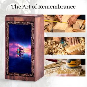 Galaxy Drum Funeral Urn For Ashes – Musical Water Reflection Theme Cremation Urn