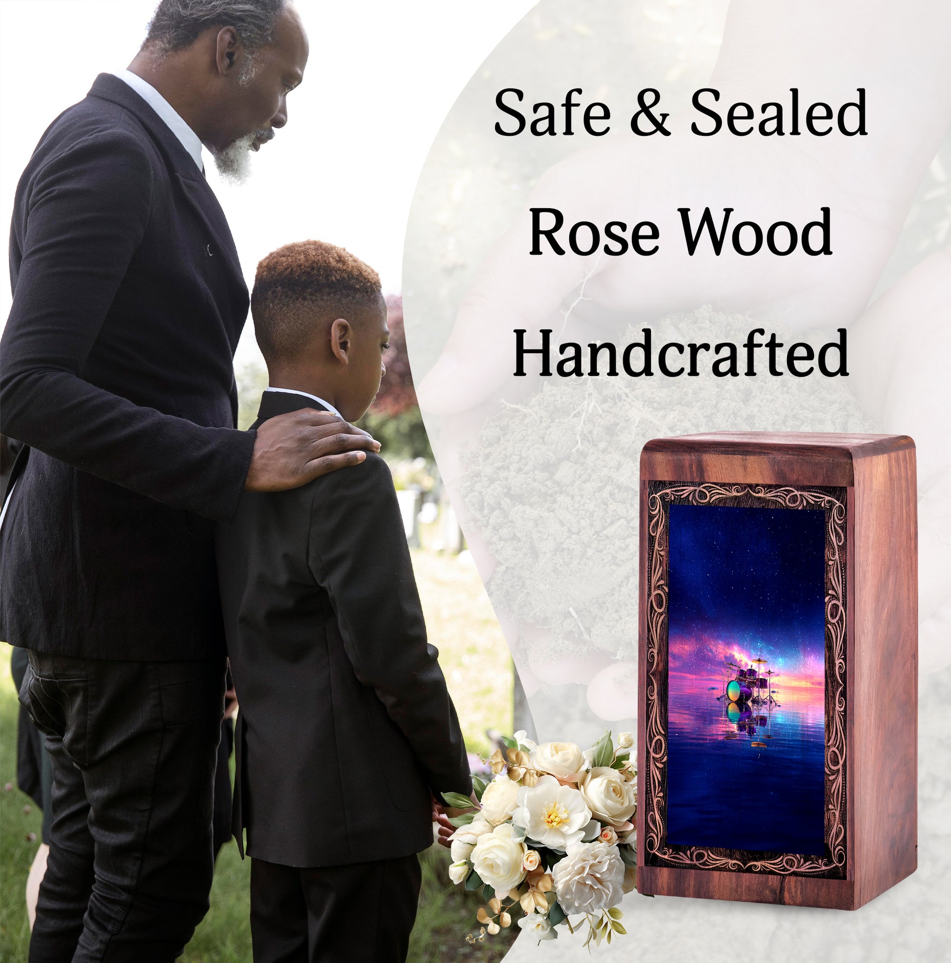 Galaxy Drum Funeral Urn For Ashes – Musical Water Reflection Theme Cremation Urn