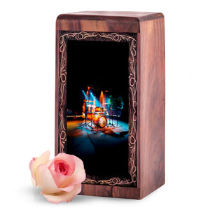 Drum Cremation Urns Wooden Box – Midnight Theme Cremation Urn For Adult Female
