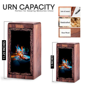 Drum Cremation Urns Wooden Box – Midnight Theme Cremation Urn For Adult Female