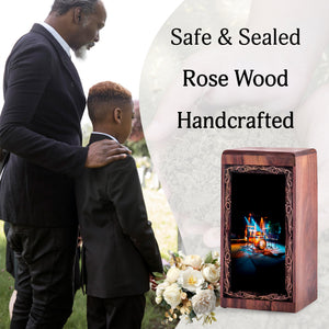Drum Cremation Urns Wooden Box – Midnight Theme Cremation Urn For Adult Female