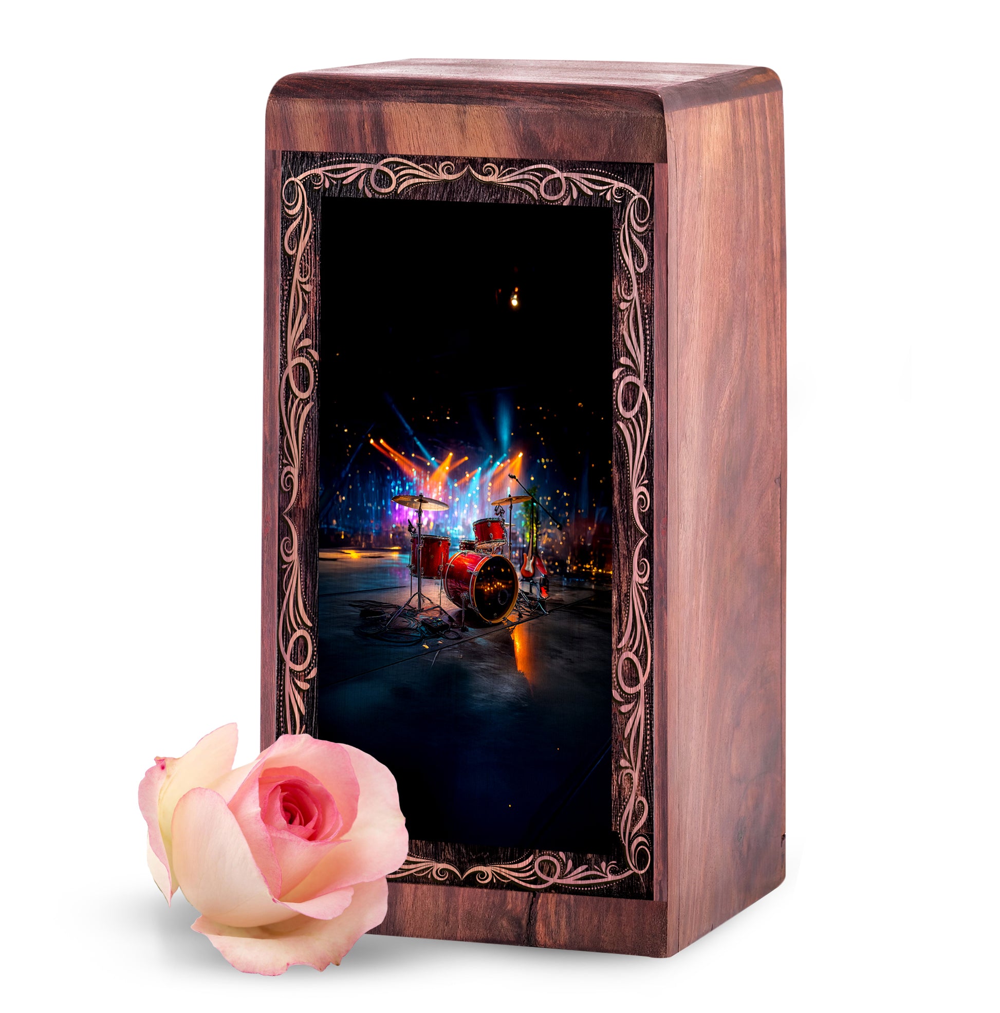 Drum Keepsake Memorial Urn – Night Concert Theme Handcraft Urn For Human Ashes