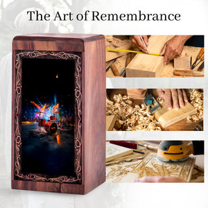 Drum Keepsake Memorial Urn – Night Concert Theme Handcraft Urn For Human Ashes