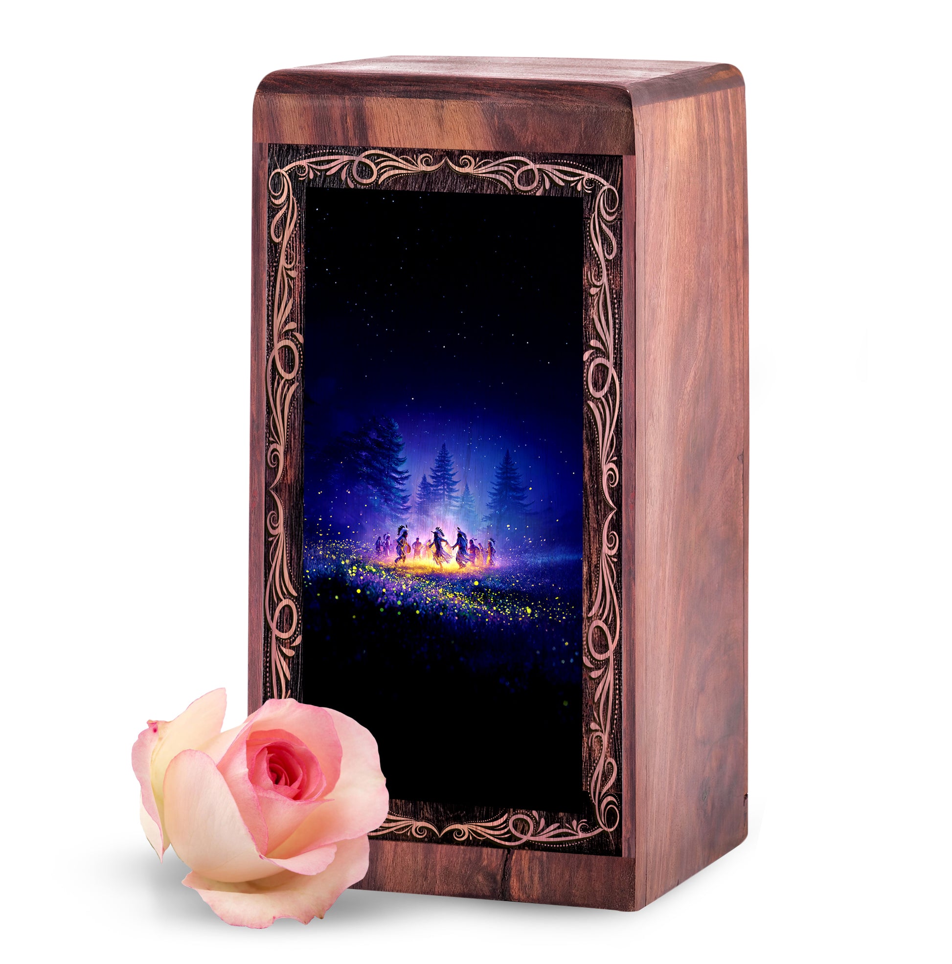 Native Night Ritual Cremation Urn For Ashes - Funeral Cremation Urn For Mom & Dad