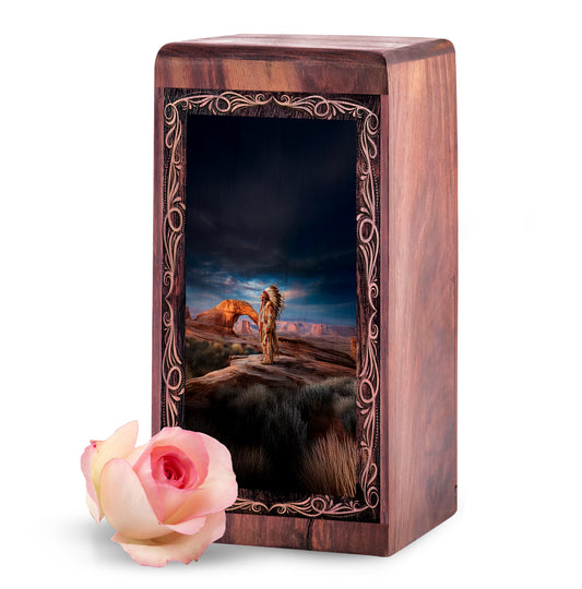 Native Landscape Theme Tribute Memorial Urn – Creamtion Urn For Mom & Dad