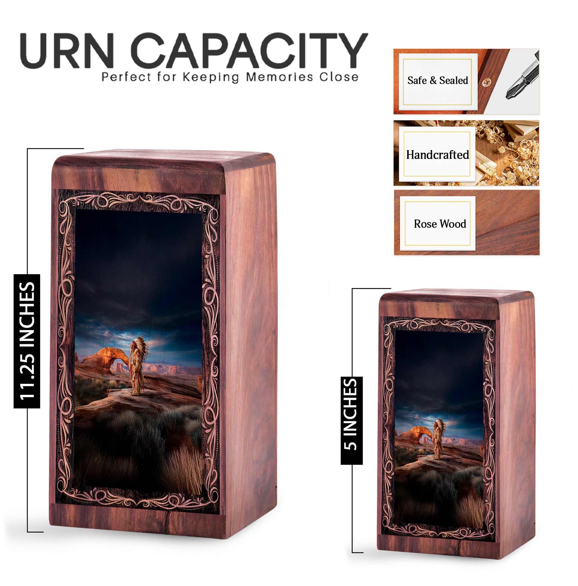 Native Landscape Theme Tribute Memorial Urn – Creamtion Urn For Mom & Dad