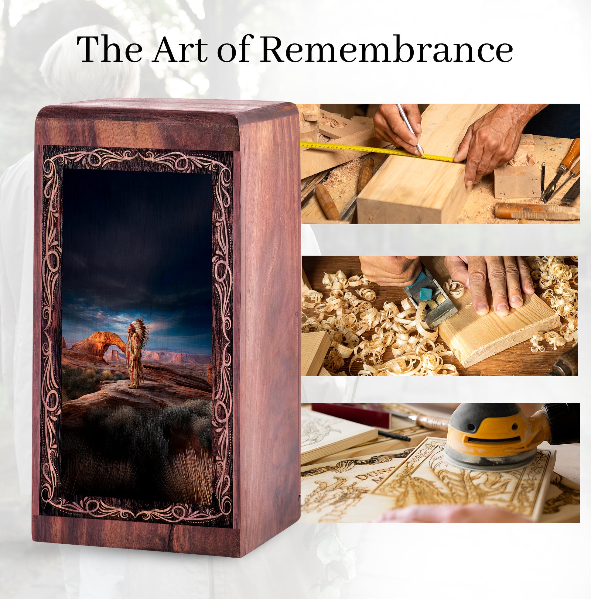 Native Landscape Theme Tribute Memorial Urn – Creamtion Urn For Mom & Dad