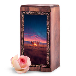 Eternal Tribal Fire Ceremony Urn – Wooden Urn For Ashes Adults Male