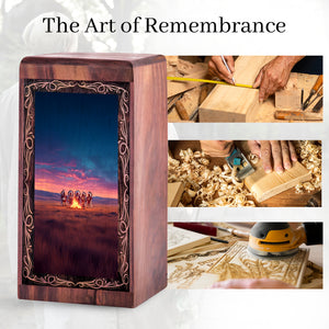 Eternal Tribal Fire Ceremony Urn – Wooden Urn For Ashes Adults Male